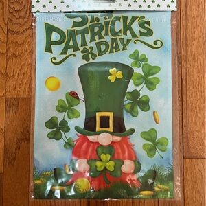 St. Patrick's Day Garden Flag with Green Shamrocks Double sided